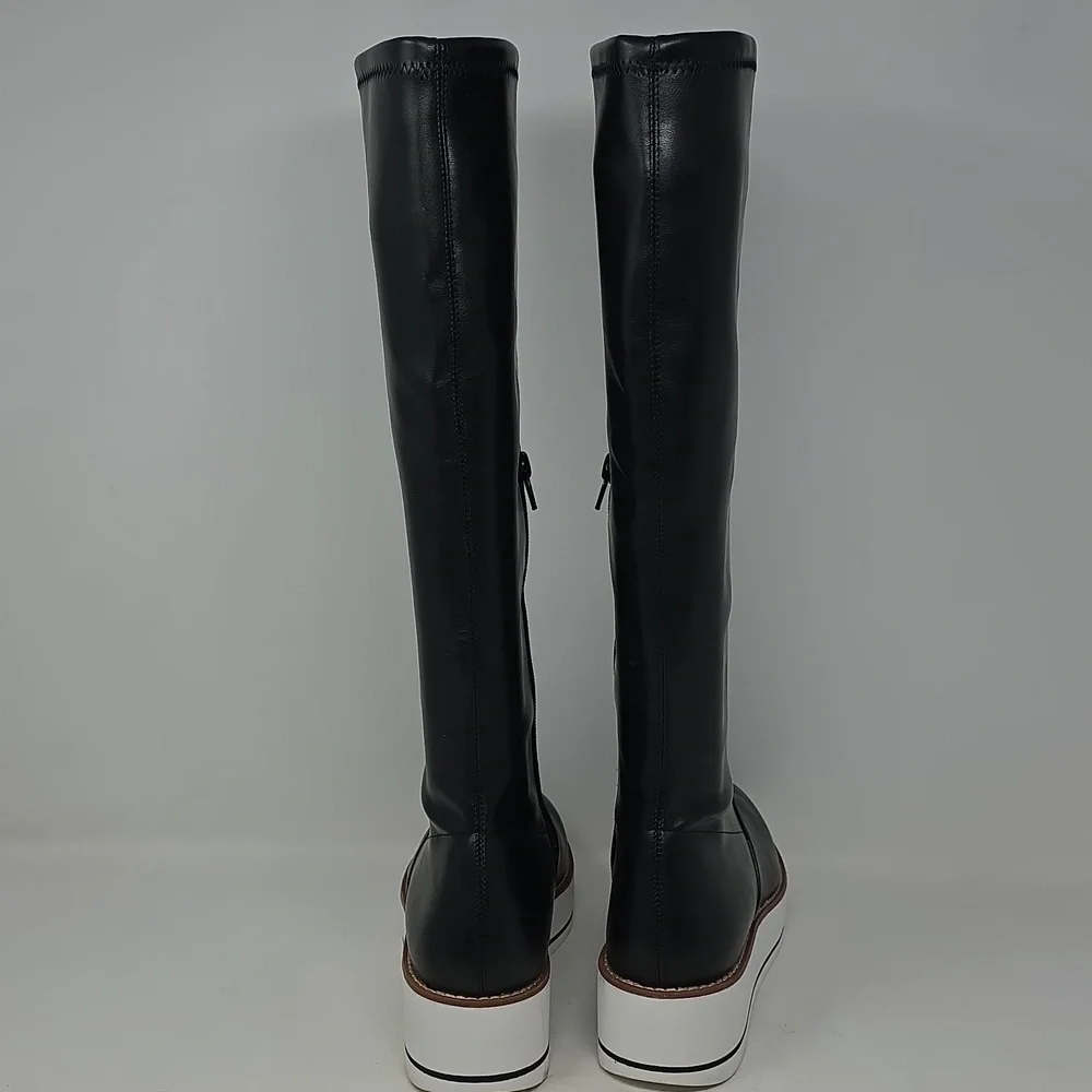 Silent D Elegant Black Knee High  Platform Boots Size 8.5